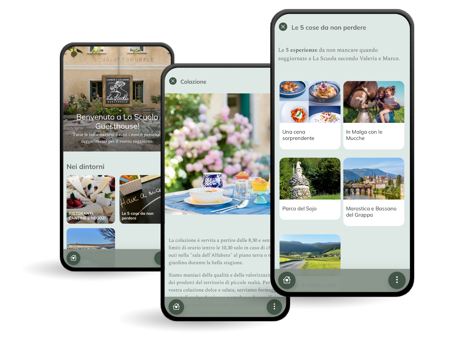 ragazza su letto in hotel che sfoglia i contenuti del concierge digitale sul suo smartphone