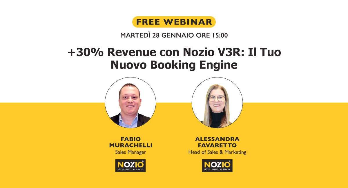 Promozione webinar: due relatori, motore di prenotazione