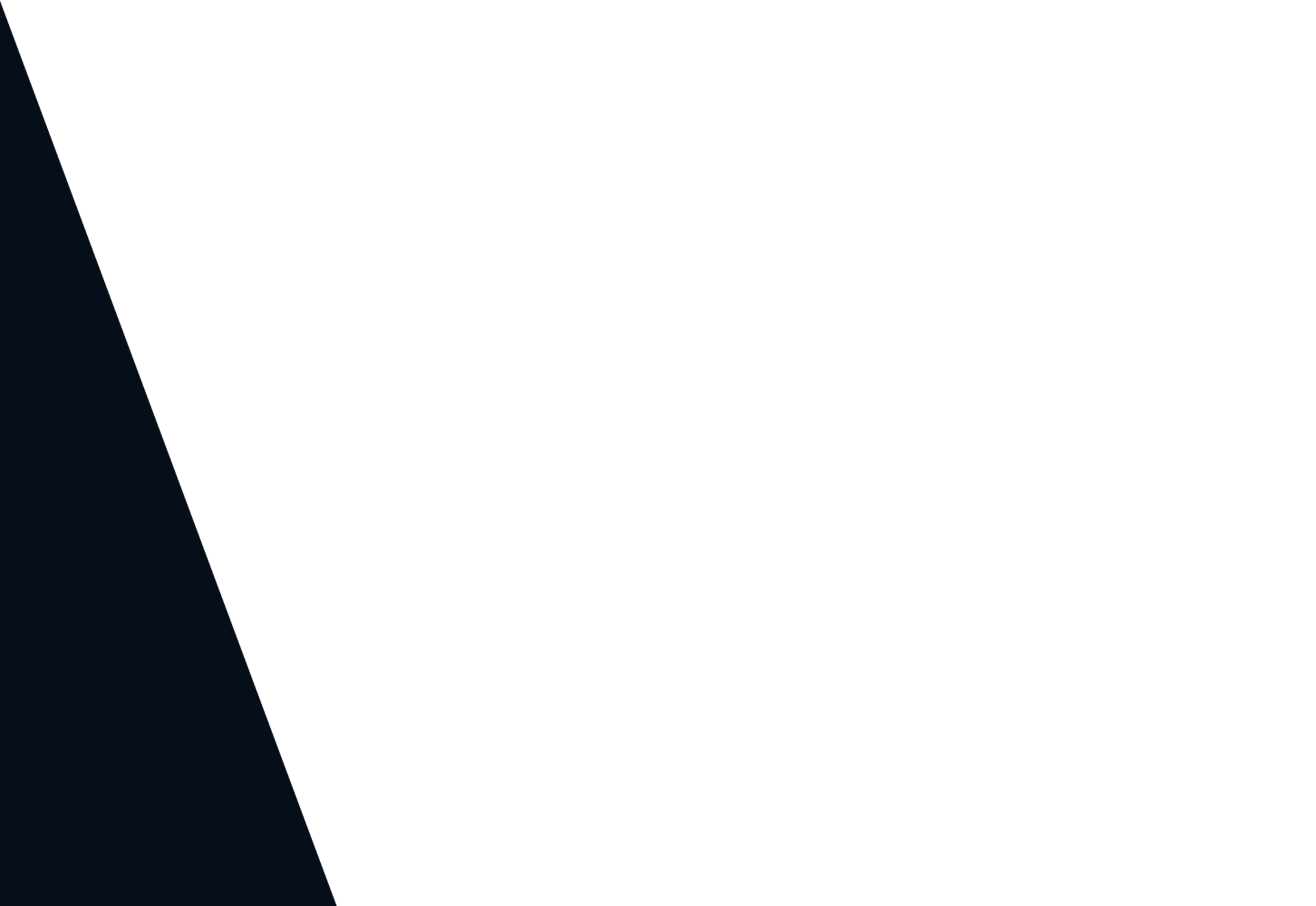 Abstract white background with a dark diagonal wedge in the lower left corner