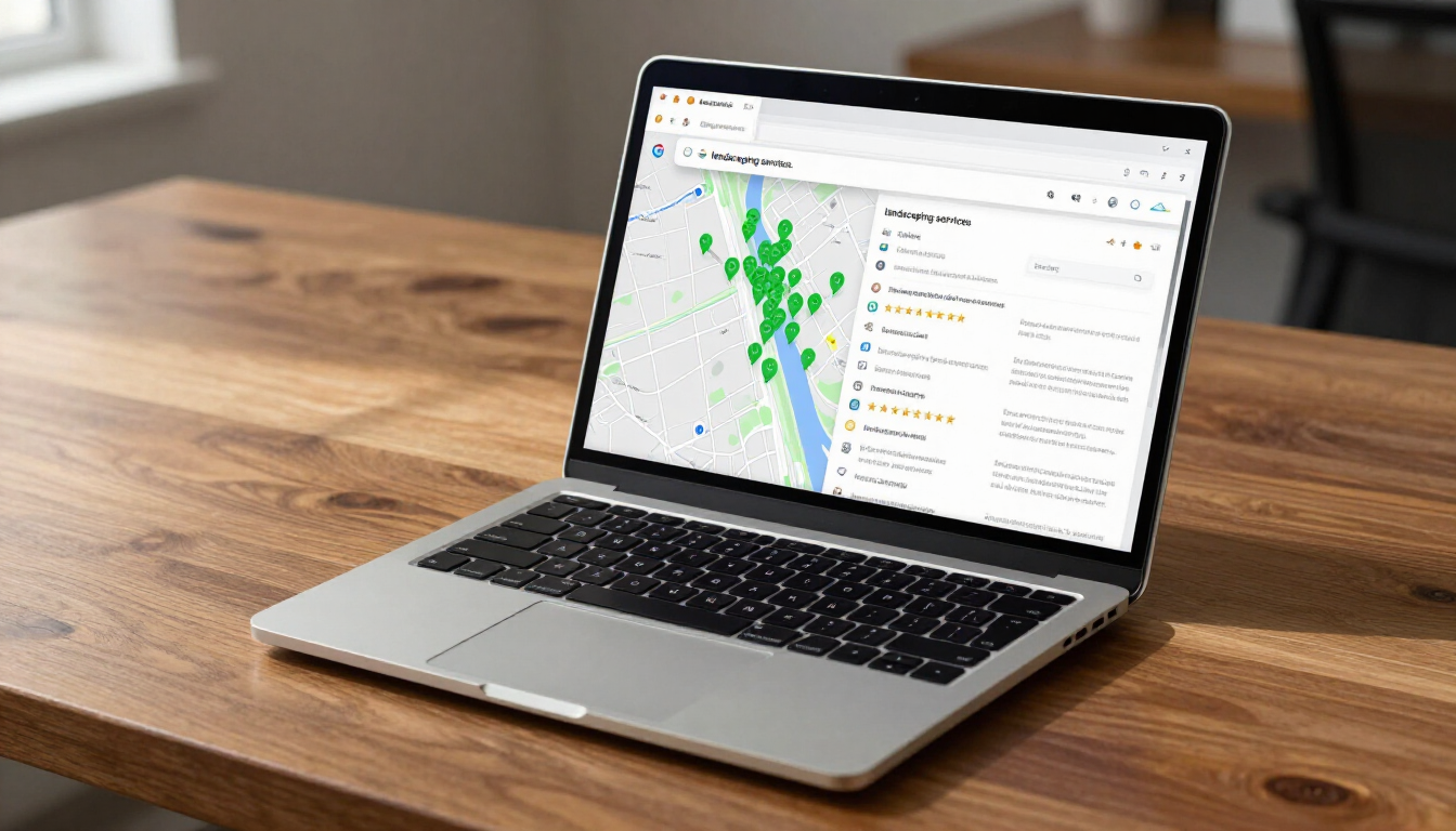 Local SEO map and laptop