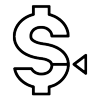 A dollar sign with an arrow pointing to it. A dollar sign with an arrow pointing to it.