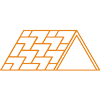 A drawing of a roof with a triangle in the middle. A drawing of a roof with a triangle in the middle.