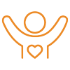 A line drawing of a person with their arms outstretched and a heart. A line drawing of a person with their arms outstretched and a heart.