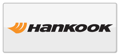 the hankook logo is on a white background .