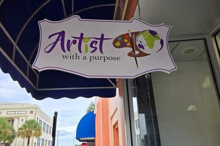 A hanging sign for 
