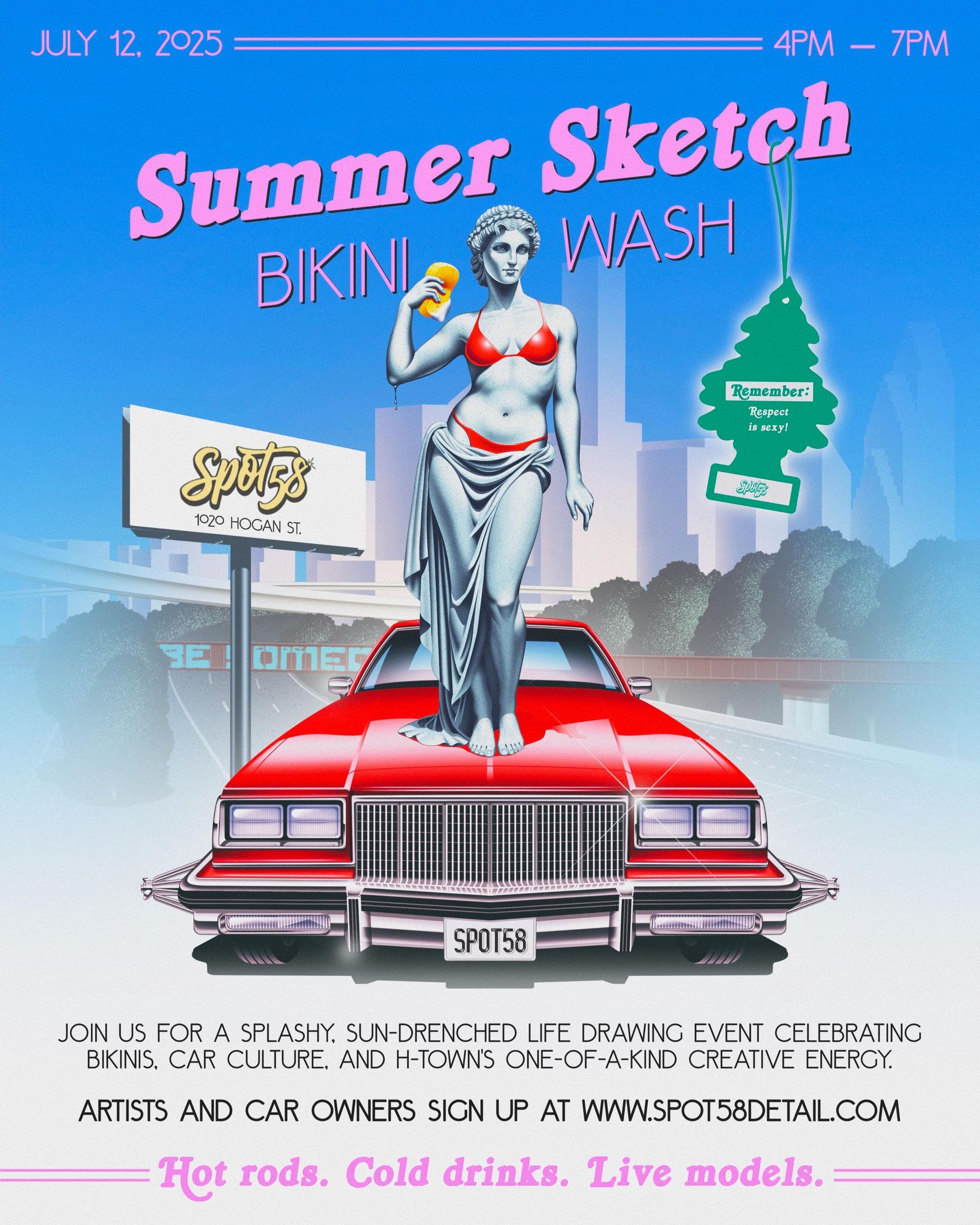 A poster for Summer Sketch Bikini Wash at Spot58