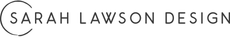 Sarah Lawson Design logo with a circle around the