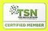 TSN Certified Member logo with green leaf and black text on white background TSN Certified Member logo with green leaf and black text on white background
