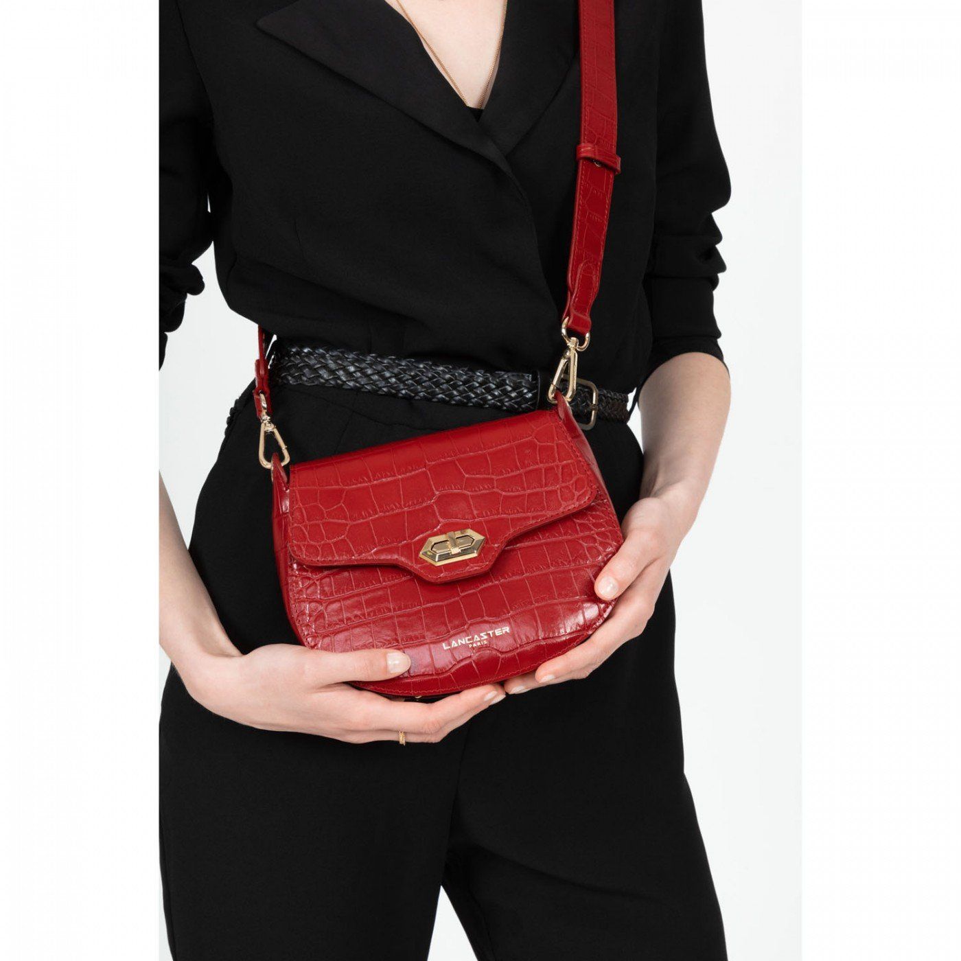 petit sac en cuir rouge bandoulière