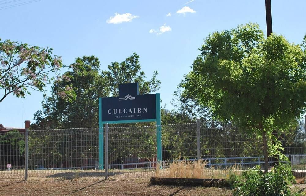 A Blue Sign With The Word Culcairn On It — James Fast Freight in Culcairn, NSW