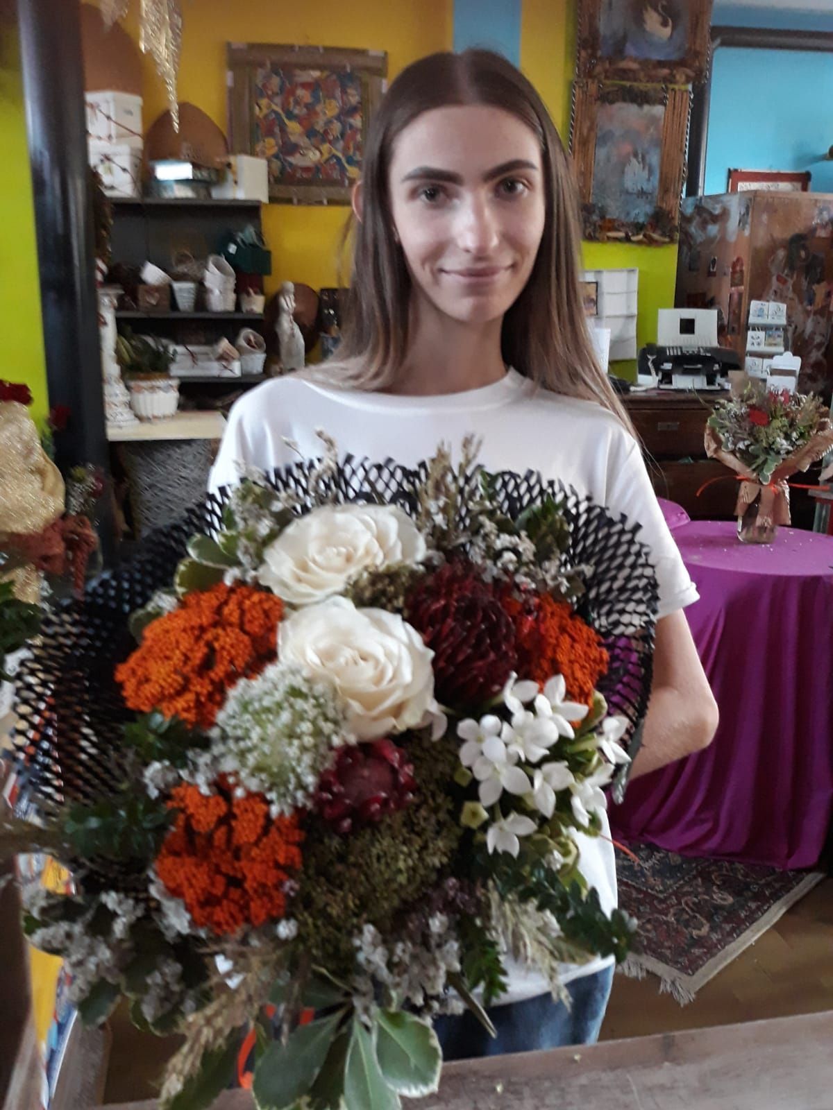 bouquet rosso e bianco