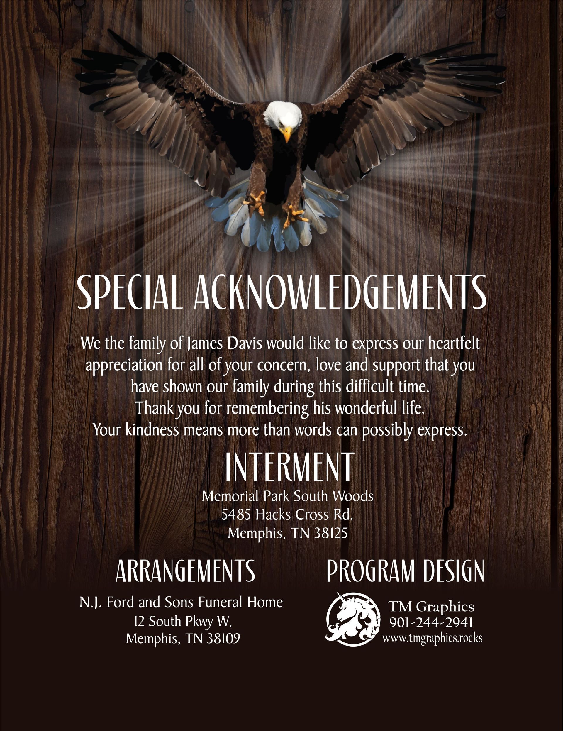 Eagle graphic with text,