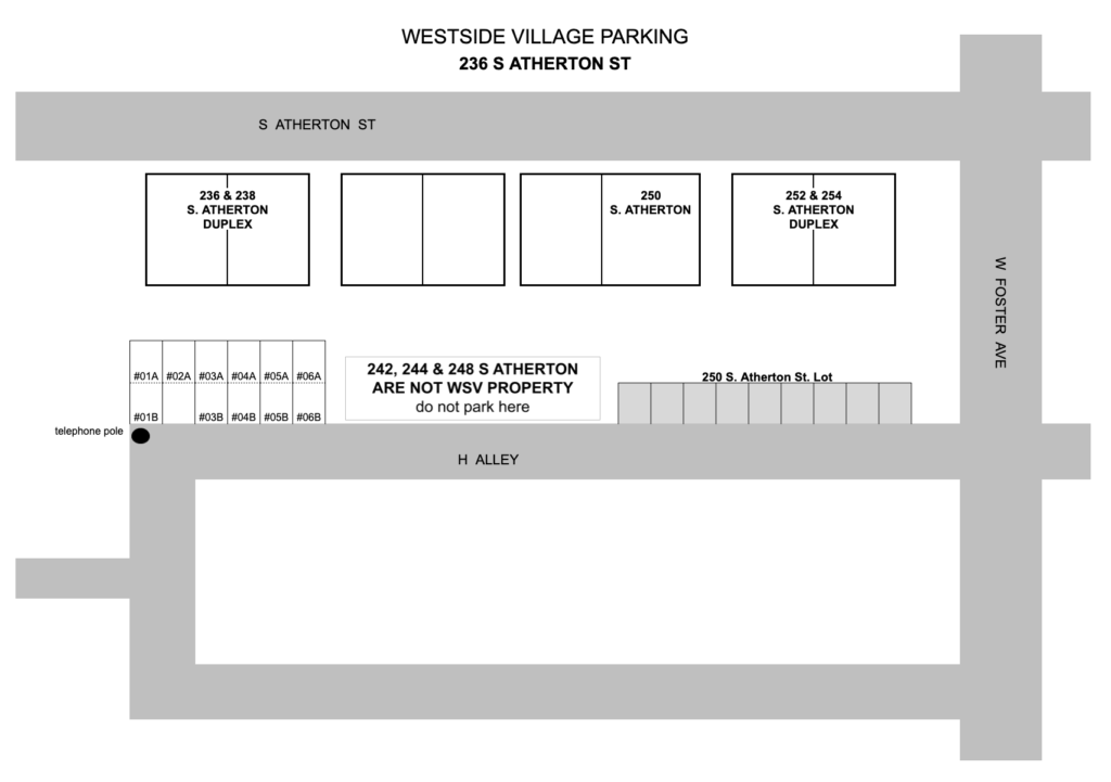 236 S. Atherton Street Parking Map