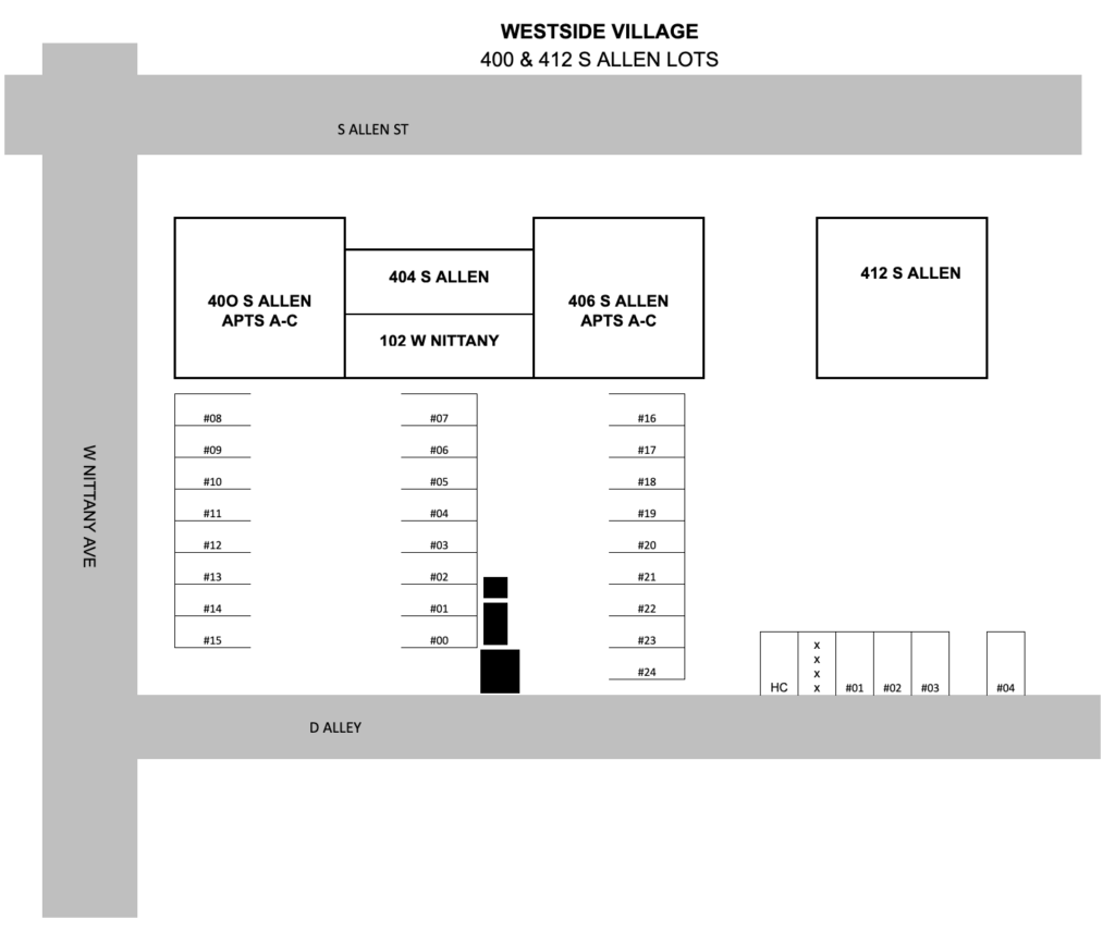 400 - 412 S. Allen Street Parking Map