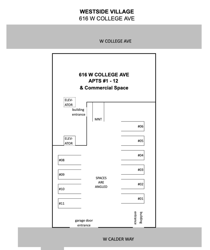 616 W. College Avenue Parking Map