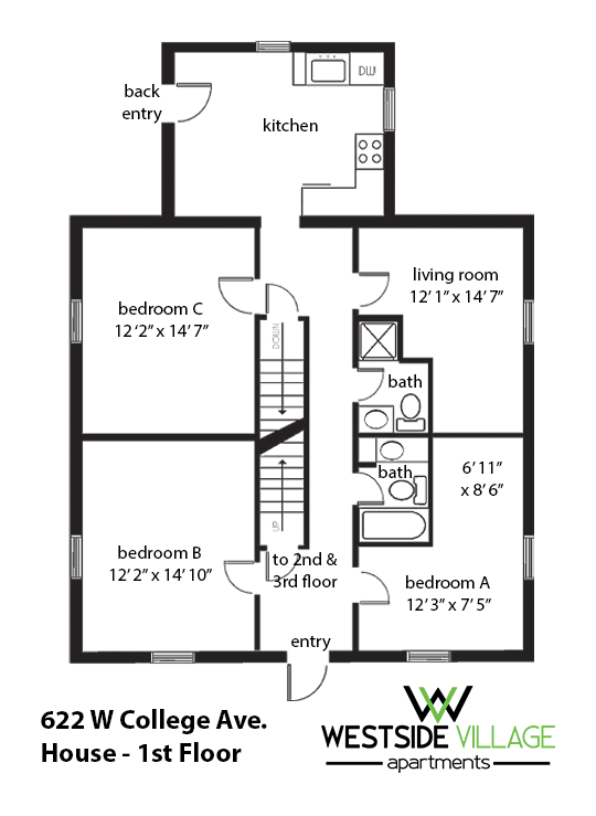 622 W. College Floor Plan: First Floor