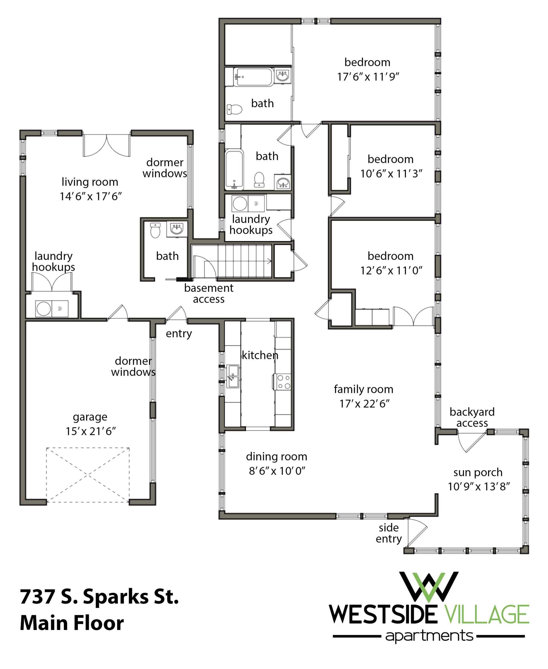 737 S. Sparks Floor Plan: Main Floor