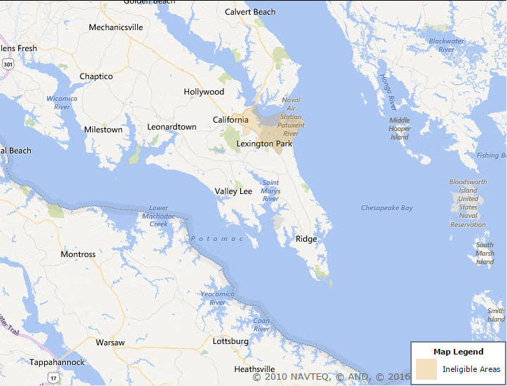 St. Mary's County map