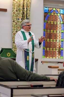 Fr. Greg preaching