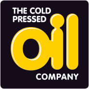 The Cold Pressed Oil Company logo with yellow text on a dark background