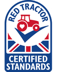 Red Tractor Certified Standards logo with blue, red, and white design and Union Jack motif