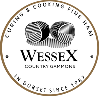 Wessex Country Gammons logo with ham illustration and circular text