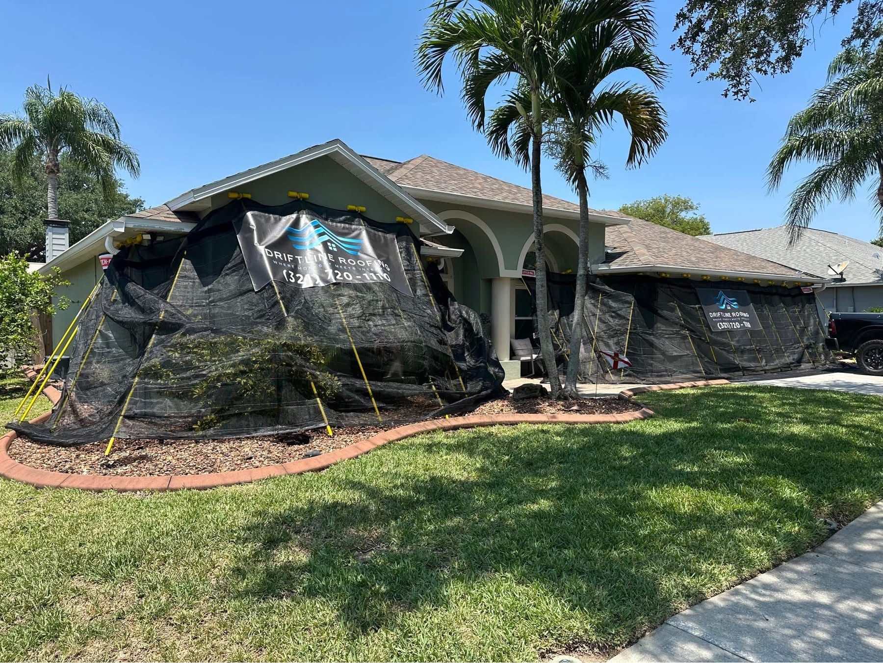 Architectural asphalt shingle roof on a Space Coast Florida home