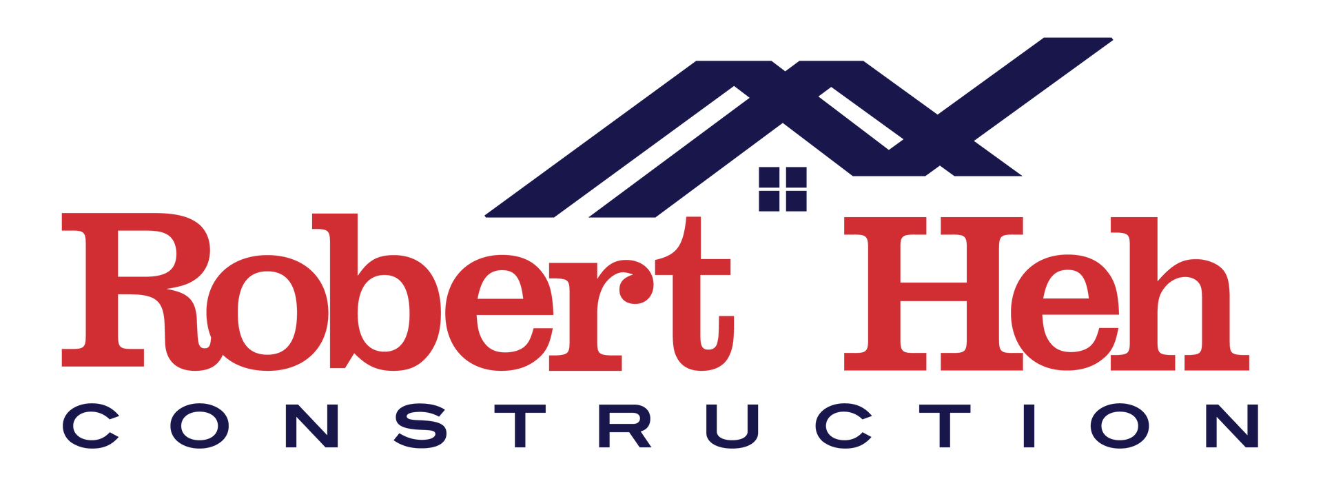 The logo for robert heh construction has a house on it.