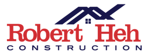 The logo for robert heh construction has a house on it.