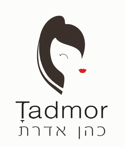 לוגו לתדמור עם פני אישה ושפתיים אדומות