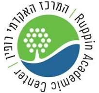 הלוגו של המרכז האקדמי רופין הוא עיגול ירוק וכחול עם עץ באמצע.