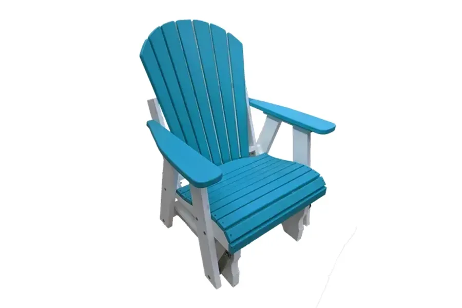 Blue Adirondack chair on a white background