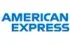 American Express logo in blue text on a white background