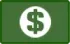 Green button with a white dollar sign inside a white circle