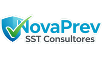 Logotipo de NovaPrev SST Consultores con escudo azul y marca de verificación verde.