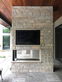 outdoor brick fireplace