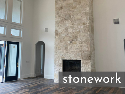 stonework fireplace