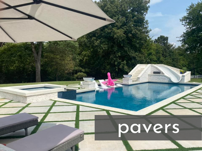 outdoor pavers by pool