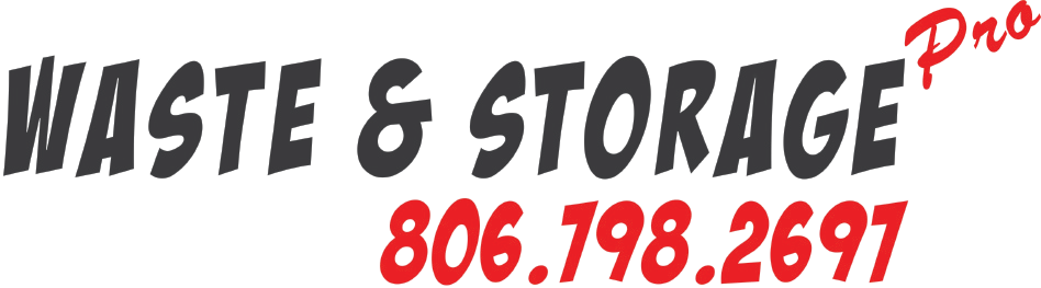 Logo for Waste & Storage, with a phone number in red font.