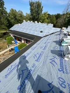 roof being replaced new synthetic underlayment 