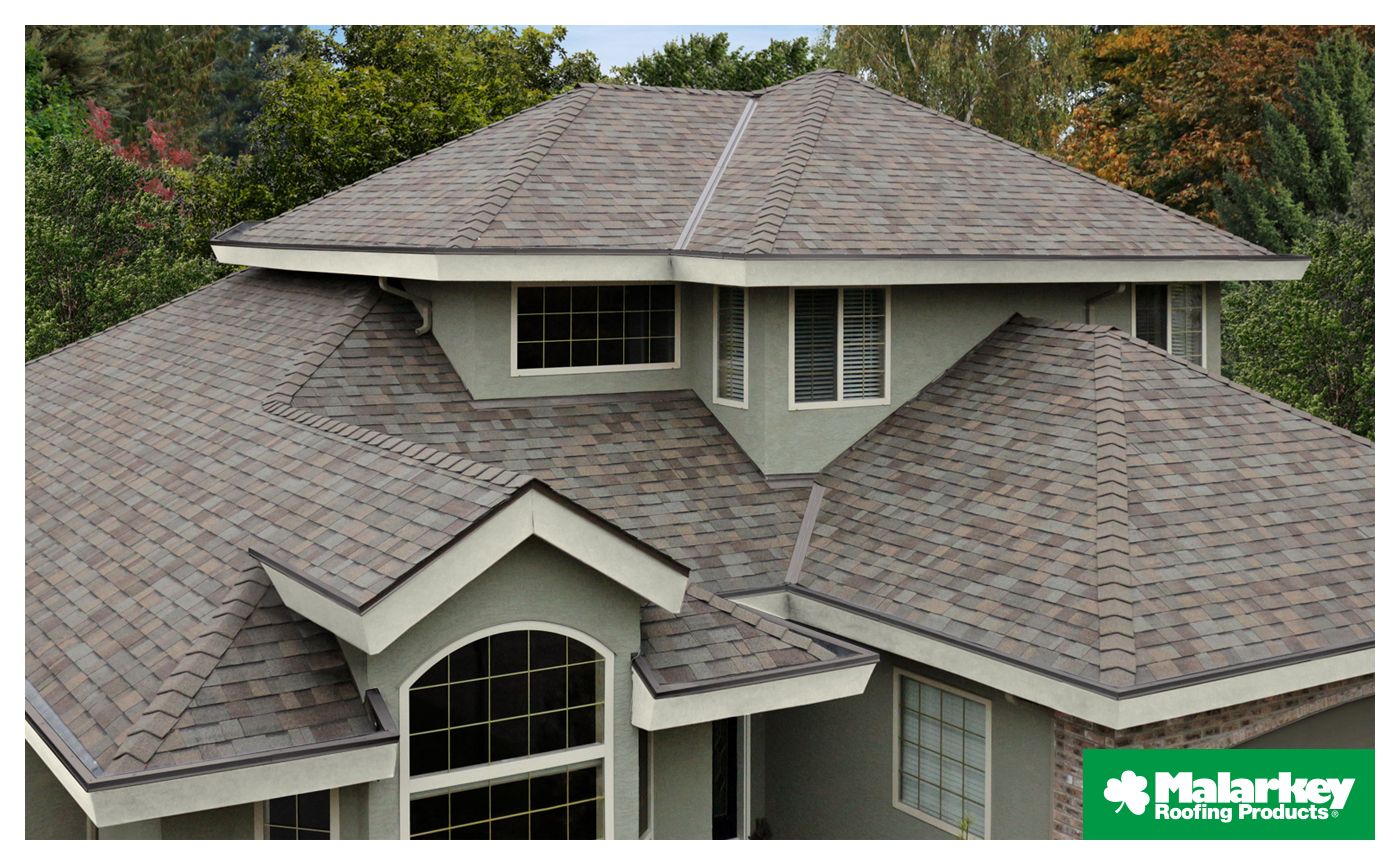 residential home with new Malarkey roofing shingles 