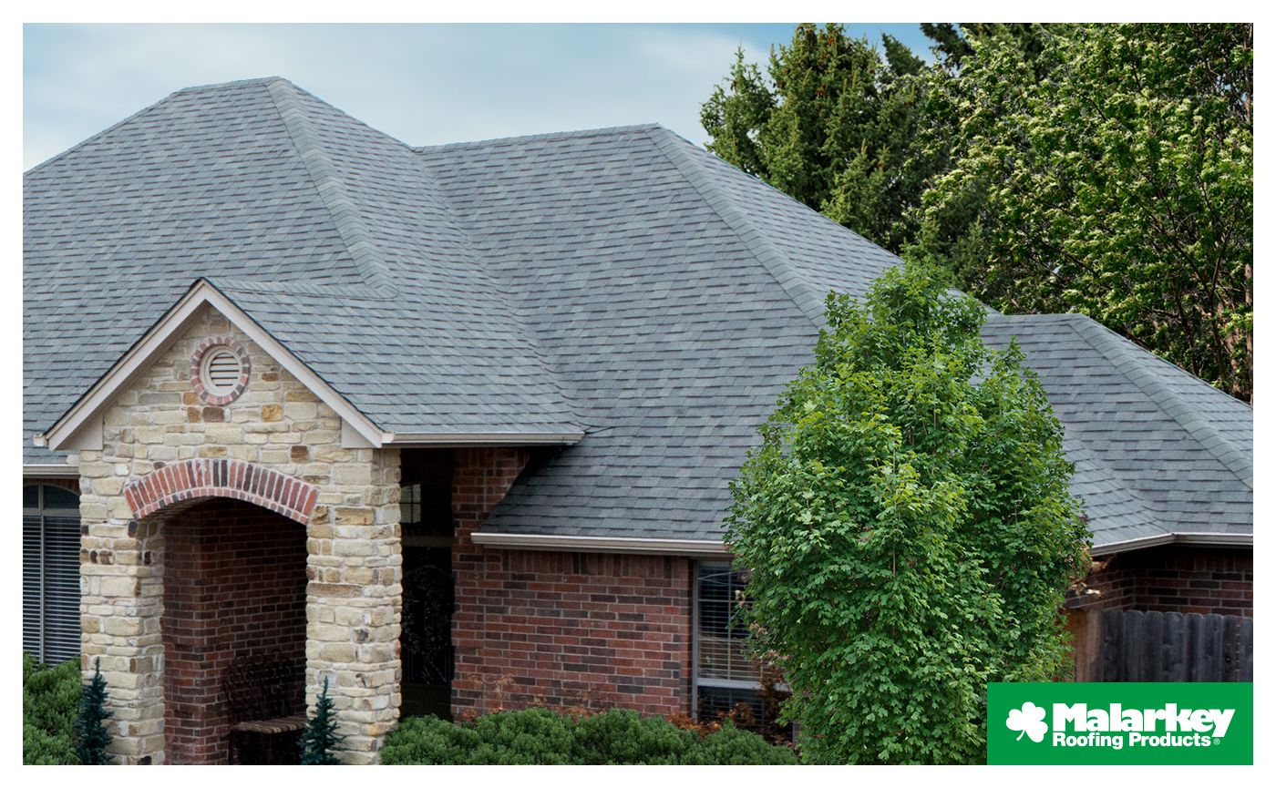 residential home with new Malarkey roofing shingles 