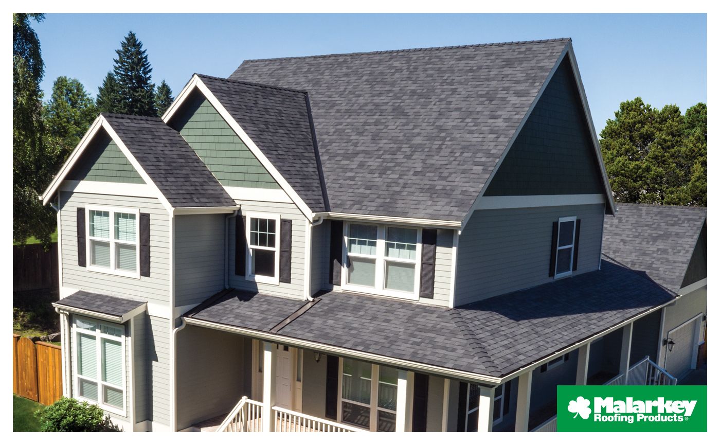 residential home with new Malarkey roofing shingles 