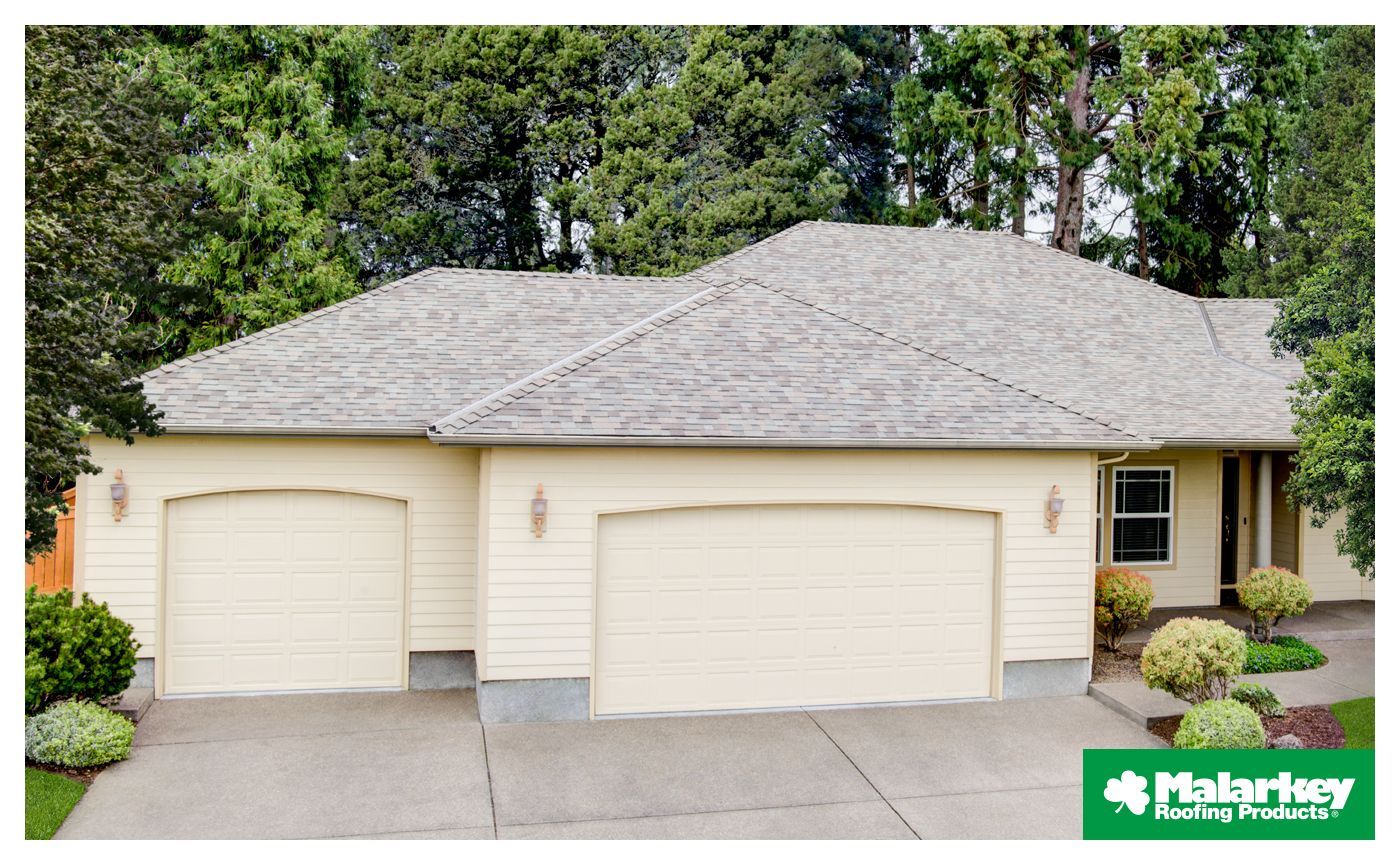 residential home with new Malarkey roofing shingles 