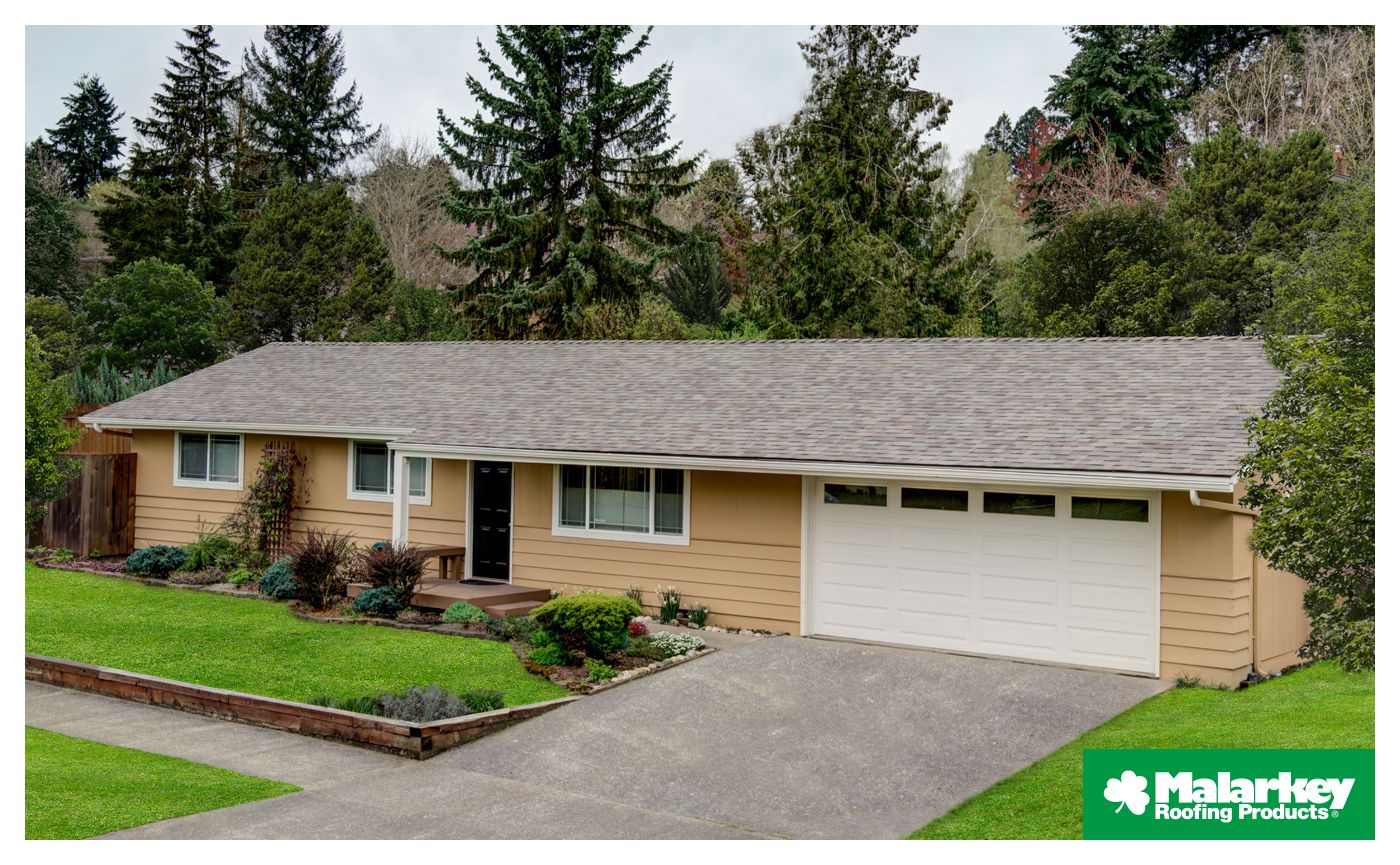 residential home with new Malarkey roofing shingles 