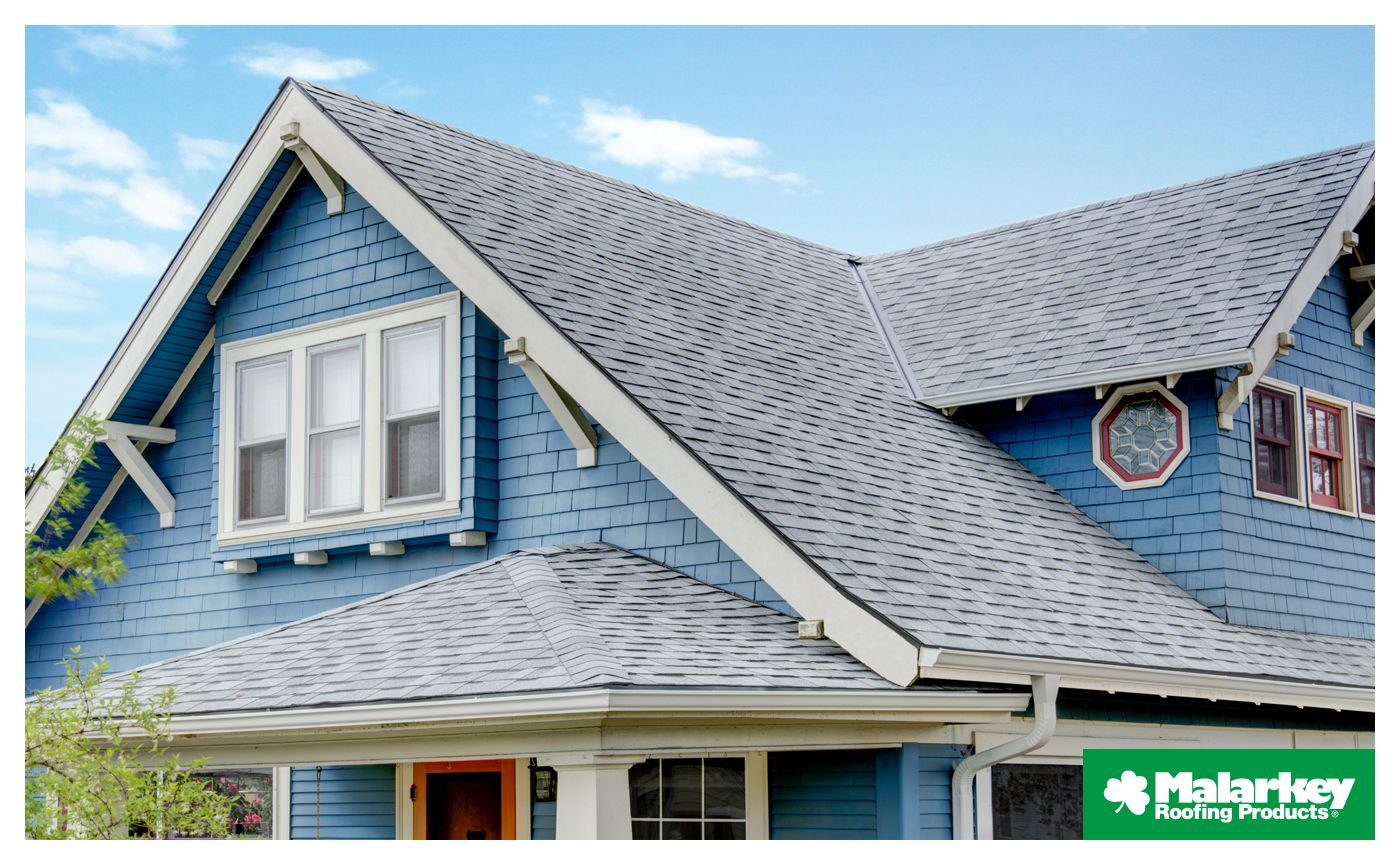 residential home with new Malarkey roofing shingles 