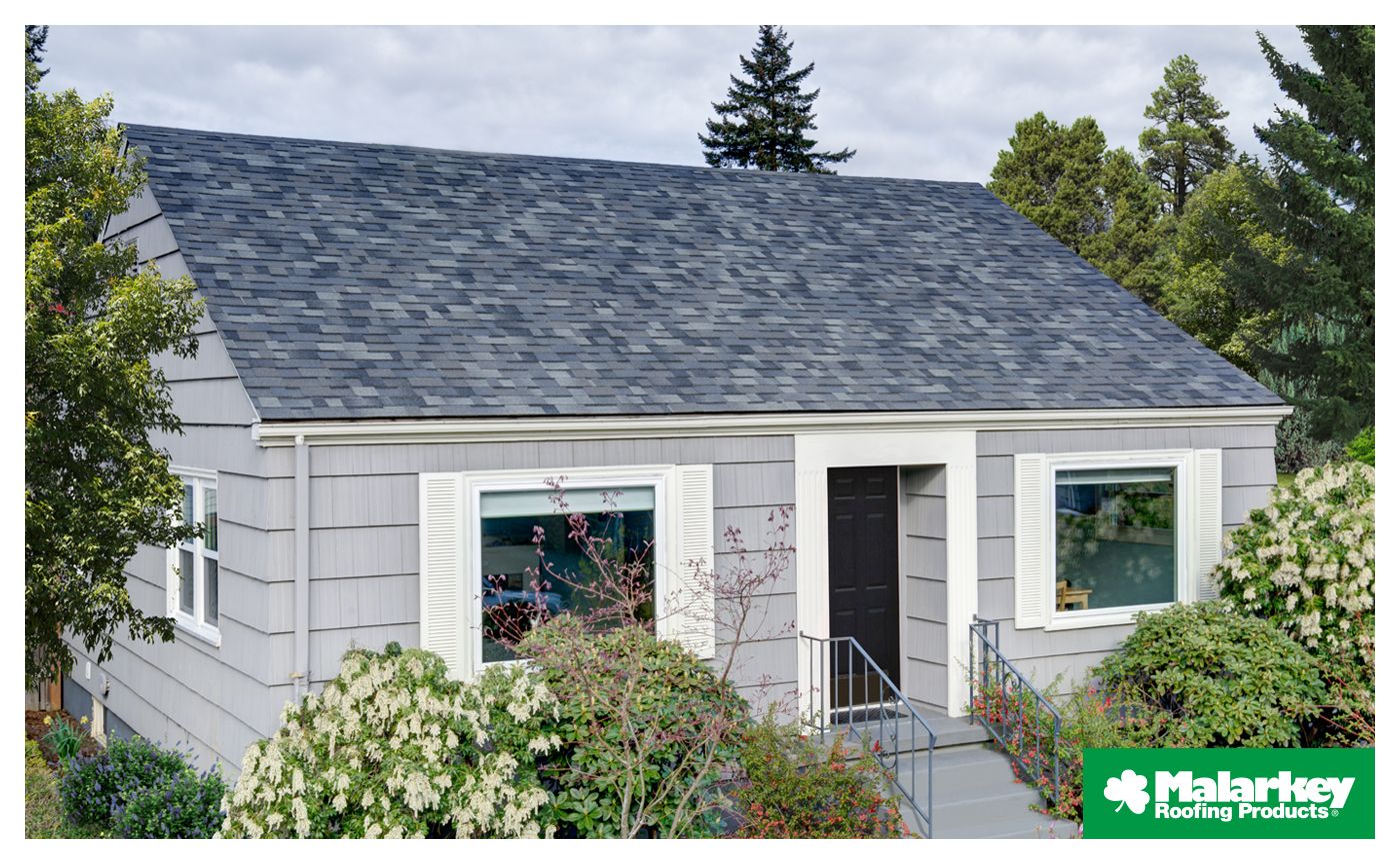 residential home with new Malarkey roofing shingles 
