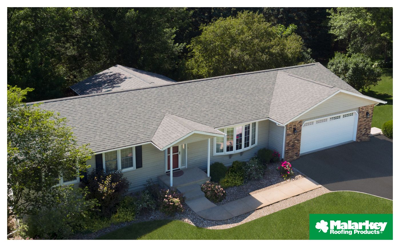residential home with new Malarkey roofing shingles 