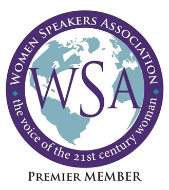 Women Speakers Association logo: Globe with 