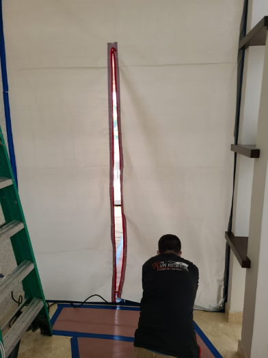 Restoration team preparing worksite in South Florida.
